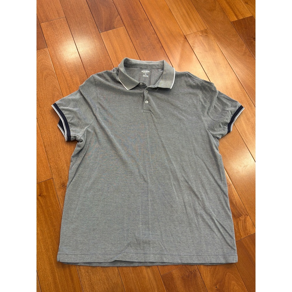 Bonobos Polo Shirt Mens Blue Tipped Standard Fit Cotton XL